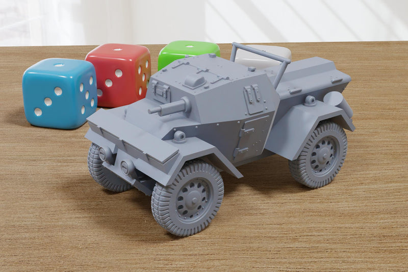 Autoblindata Lince Ansaldo Lancia Armored Car - 3D Printed Miniature Wargaming Combat Vehicle - 28mm / 20mm / 15mm Scale
