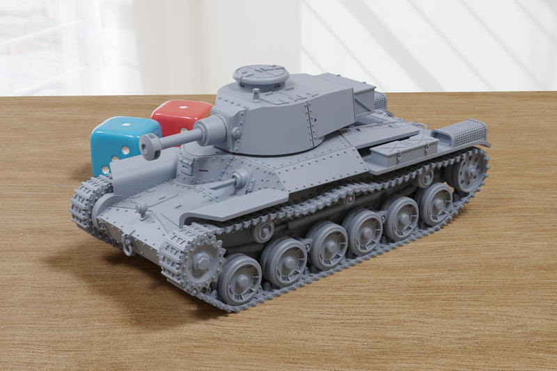 Type 97 Shinhoto Chi-Ha 120mm Medium Tank - 3D Printed Miniature Wargaming Combat Vehicle - 28mm / 20mm / 15mm Scale
