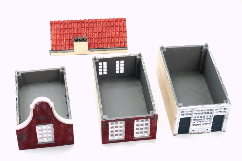 Dutch Canalhouse Delft Klokgevel T3 - 3D Printed Miniature Wargaming Terrain 28mm / 20mm / 15mm Scale