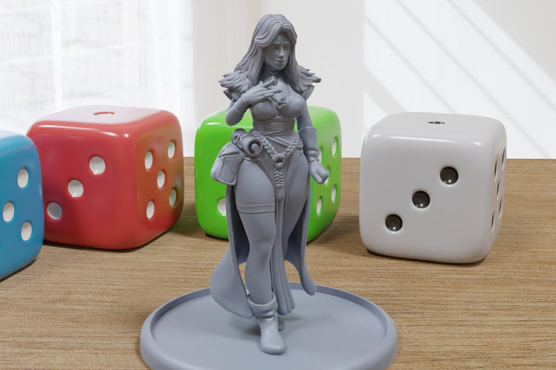 Mage Maiden Sexy Pinup 3D Printed Minifigures for Fantasy Miniature Tabletop Games DND, Frostgrave 28mm / 32mm