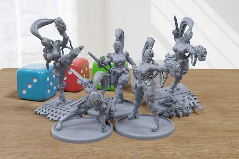 Shadowblade Assasins - 3D Printed Proxy Minifigures for Sci-fi Miniature Tabletop Games like Stargrave and Five Parsecs from Home