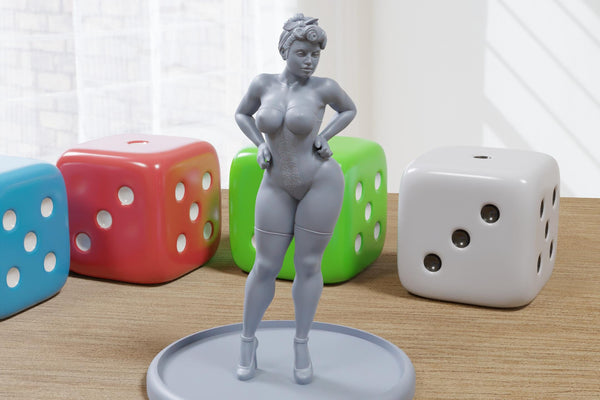 Leanna Sexy Pinup - 3D Printed Minifigures for Fantasy Miniature Tabletop Games DND, Frostgrave 28mm / 32mm / 75mm
