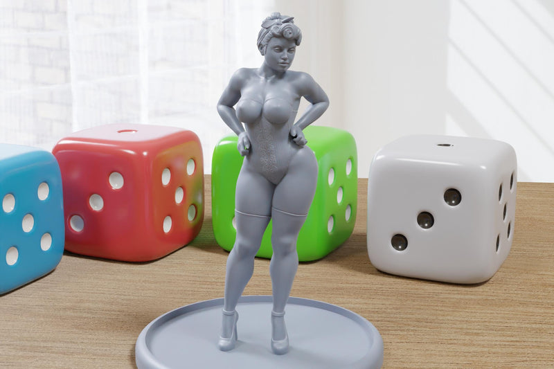 Leanna Sexy Pinup - 3D Printed Minifigures for Fantasy Miniature Tabletop Games DND, Frostgrave 28mm / 32mm / 75mm