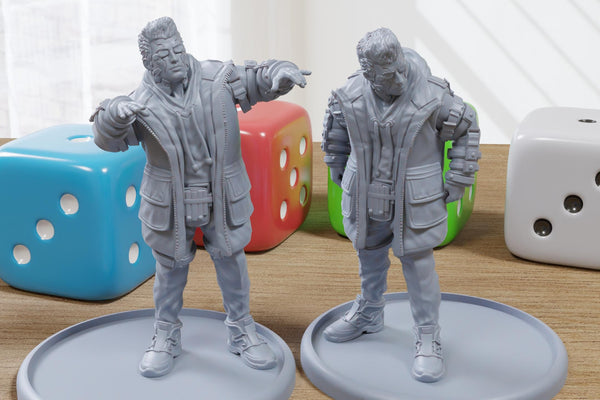 Max Carter - 3D Printed Mini - Cyberpunk / Sci-Fi - Tabletop Miniature Wargaming - 28mm / 32mm Scale Minifigures