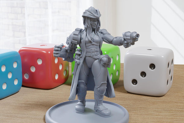 Grace Sullivan Sump Captain - 3D Printed Proxy Minifigure for Sci-fi Miniature Tabletop Games like Stargrave and Five Parsecs from Home