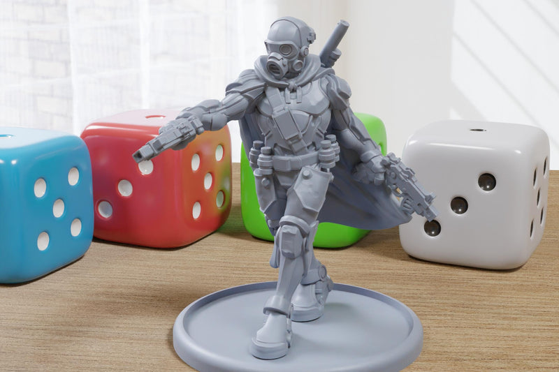 Axis Gallium Cyborg Killer - 3D Printed Proxy Minifigure for Sci-fi Miniature Tabletop Games like Stargrave and Five Parsecs from Home