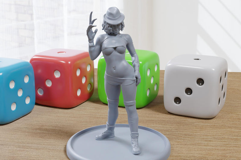 Frannie Krueger - 3D Printed Minifigures for Fantasy Miniature Tabletop Games DND, Frostgrave 28mm / 32mm / 75mm