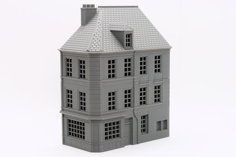 Caen Corner Building CCB01 - Normandy Urban Scenery - 3D Printed Miniature Wargaming Terrain 28mm / 20mm / 15mm Scale