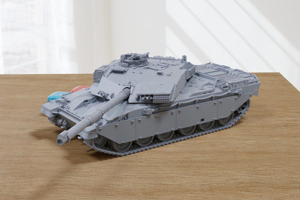 FV4030/4 Challenger I + Applique - British Army Main Battle Tank - 3D Printed Miniature Tabletop Wargaming Combat Vehicle 28mm / 15mm Scale