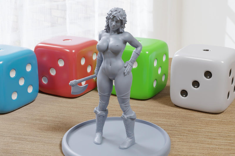 Thorga the Savage - 3D Printed Minifigures for Fantasy Miniature Tabletop Games DND, Frostgrave 28mm / 32mm / 75mm