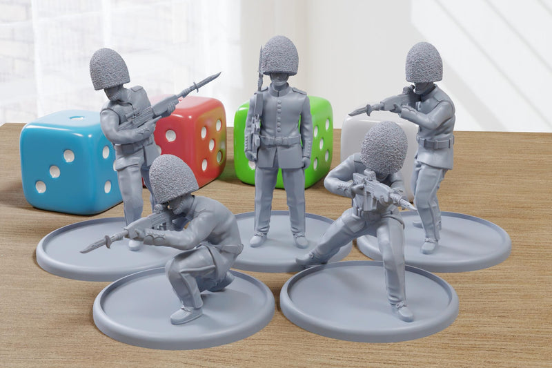 British Royal Guards - 3D Printed - 28mm Scale - Miniature Wargaming Minifigures - Tabletop Wargames
