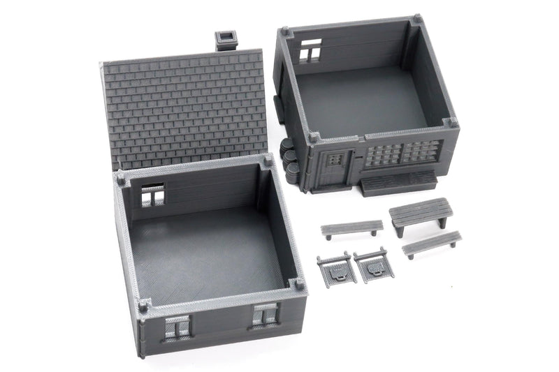 German Bierlokal with Gartengarnitur - Tabletop Wargaming Terrain 15mm - 20mm - 28mm - Miniature Gaming - 3D Printed