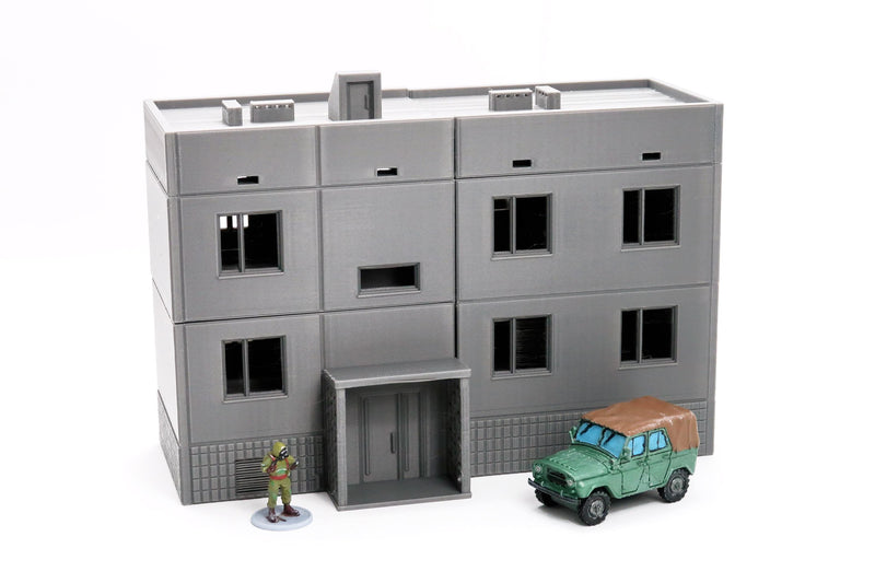 Soviet Apartments Block Type 2 - Zona Alfa / Cold War in the East - 3D Printed Miniature Wargaming Terrain 28mm / 20mm / 15mm Scale
