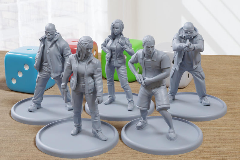 Covert Overt Agents Volume 2- 3D Printed - 28mm Scale - Miniature Wargaming Minifigures - Tabletop Wargames