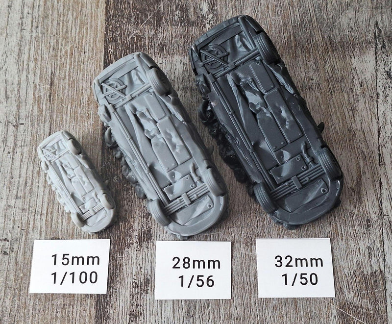 Upside Down SUV - 3D Printed Vehicle for Miniature Tabletop Wargames TTRPG