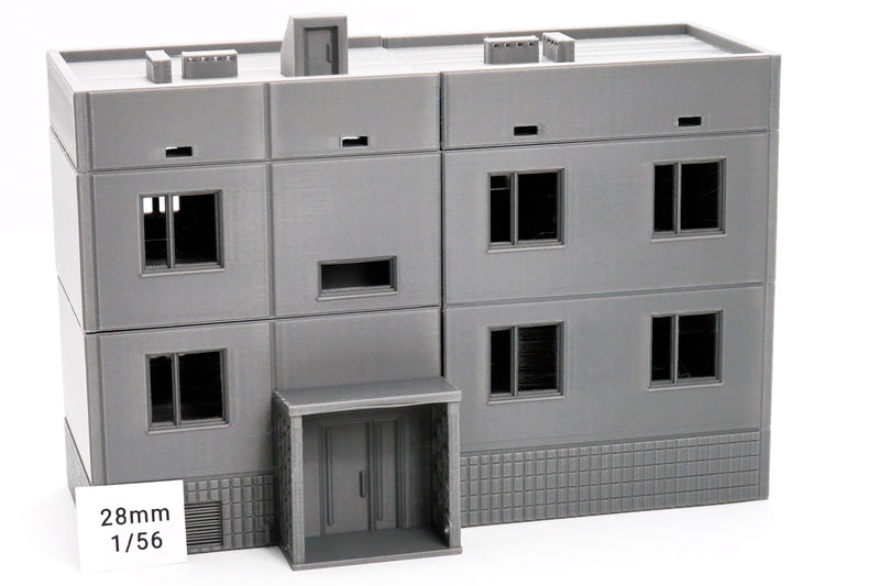 Soviet Apartments Block Type 2 - Zona Alfa / Cold War in the East - 3D Printed Miniature Wargaming Terrain 28mm / 20mm / 15mm Scale