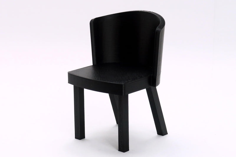 1:6 Scale Modern Dining Chair – 3D Printed Dollhouse Furniture for Barbie & Play Dolls