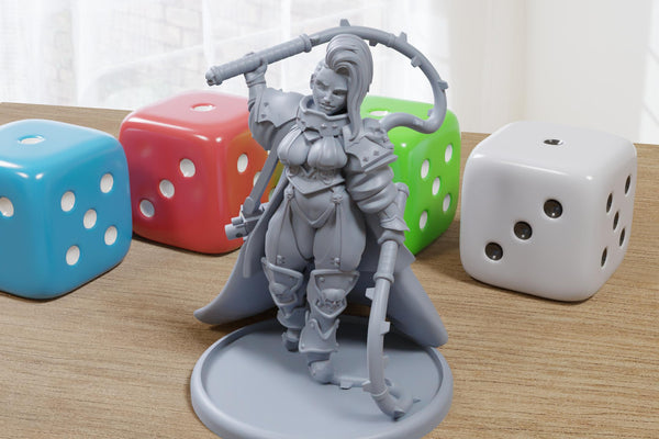Remorsia Herald Sexy Pin-Up - 3D Printed Minifigure for Fantasy Miniature Tabletop Games DND, Frostgrave 28mm / 32mm / 75mm
