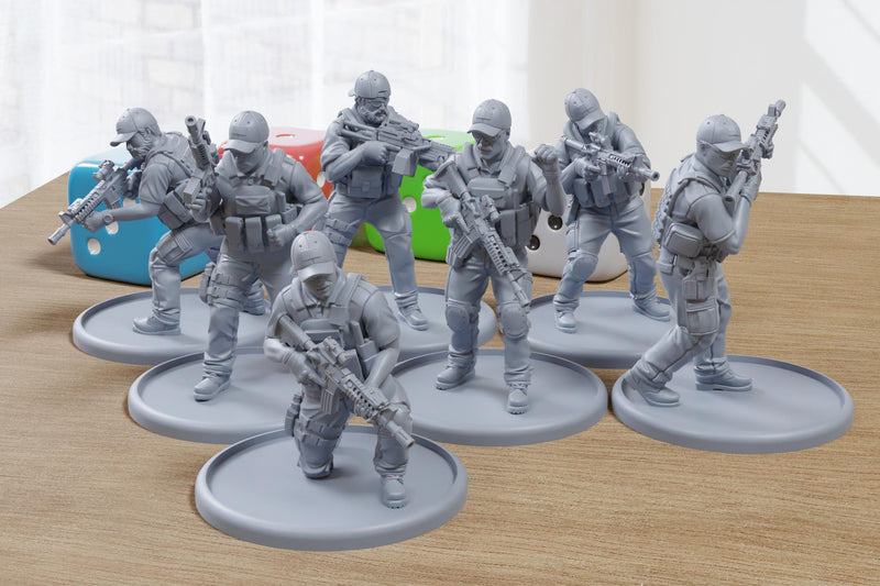 PMC Operators - 3D Printed Miniature Wargames Minifigures - 28mm / 32mm Scale