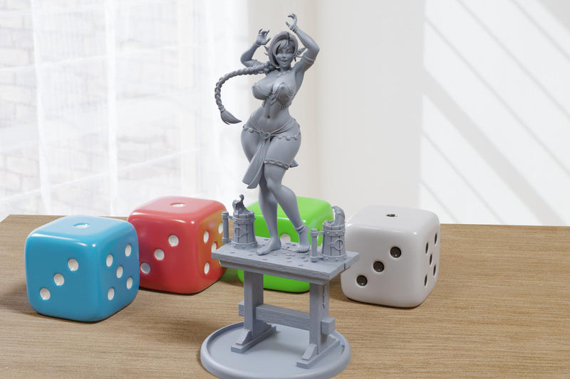 Goblin Dancer - Sexy Pin-Up Fan Art - 3D Printed Miniature Figure - 32mm / 75mm / 170mm Scale - Garage Kit