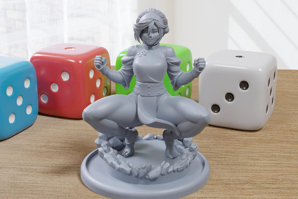Toph - Sexy Pin-Up Fan Art - 3D Printed Miniature Figure - 32mm / 75mm / 170mm Scale - Garage Kit