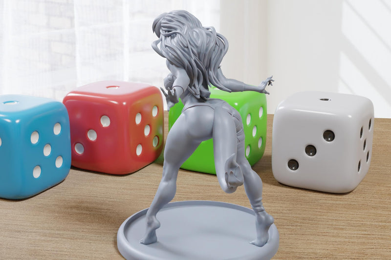 Charmelle - Sexy Pin-Up Fan Art - 3D Printed Miniature Figure - 32mm / 75mm / 170mm Scale - Garage Kit