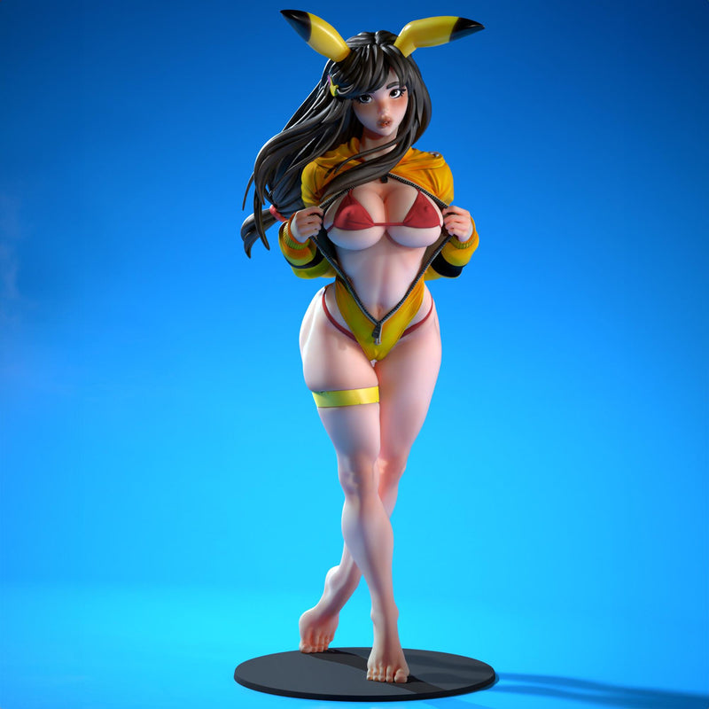 Pikamour - Sexy Pin-Up Fan Art - 3D Printed Miniature Figure - 32mm / 75mm / 170mm Scale - Garage Kit