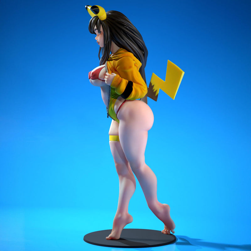 Pikamour - Sexy Pin-Up Fan Art - 3D Printed Miniature Figure - 32mm / 75mm / 170mm Scale - Garage Kit