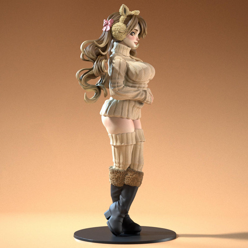 Eva - Sexy Pin-Up Fan Art - 3D Printed Miniature Figure - 32mm / 75mm / 170mm Scale - Garage Kit
