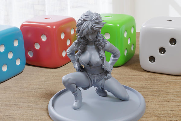 Jolina - Sexy Pin-Up Fan Art - 3D Printed Miniature Figure - 32mm / 75mm / 170mm Scale - Garage Kit
