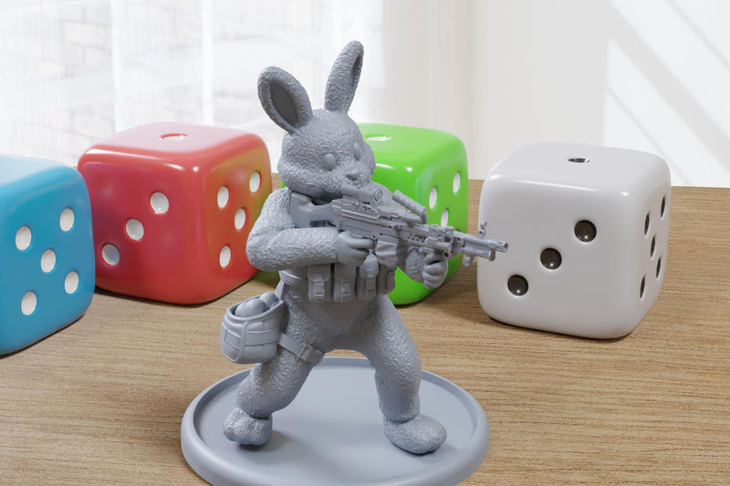 Battle Bunny - 28mm/32mm Scale 3D Printed Miniatures for Miniature Wargaming & Tabletop RPGs