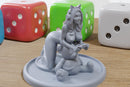 Gamer Girl with Bear - Sexy Pin-Up Fan Art - 3D Printed Miniature Figure - 32mm / 75mm / 170mm Scale - Garage Kit