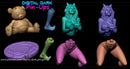 Gamer Girl with Bear - Sexy Pin-Up Fan Art - 3D Printed Miniature Figure - 32mm / 75mm / 170mm Scale - Garage Kit