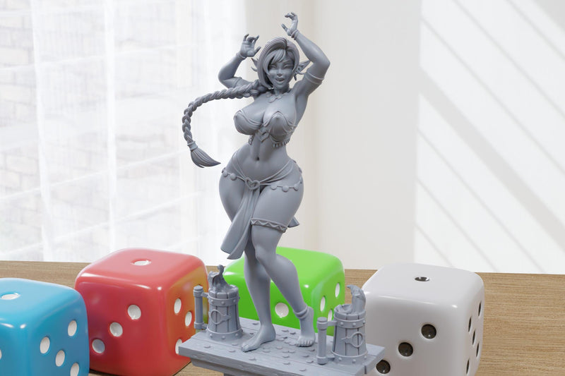 Goblin Dancer - Sexy Pin-Up Fan Art - 3D Printed Miniature Figure - 32mm / 75mm / 170mm Scale - Garage Kit