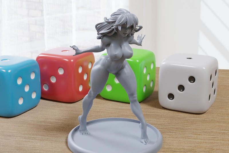Charmelle - Sexy Pin-Up Fan Art - 3D Printed Miniature Figure - 32mm / 75mm / 170mm Scale - Garage Kit