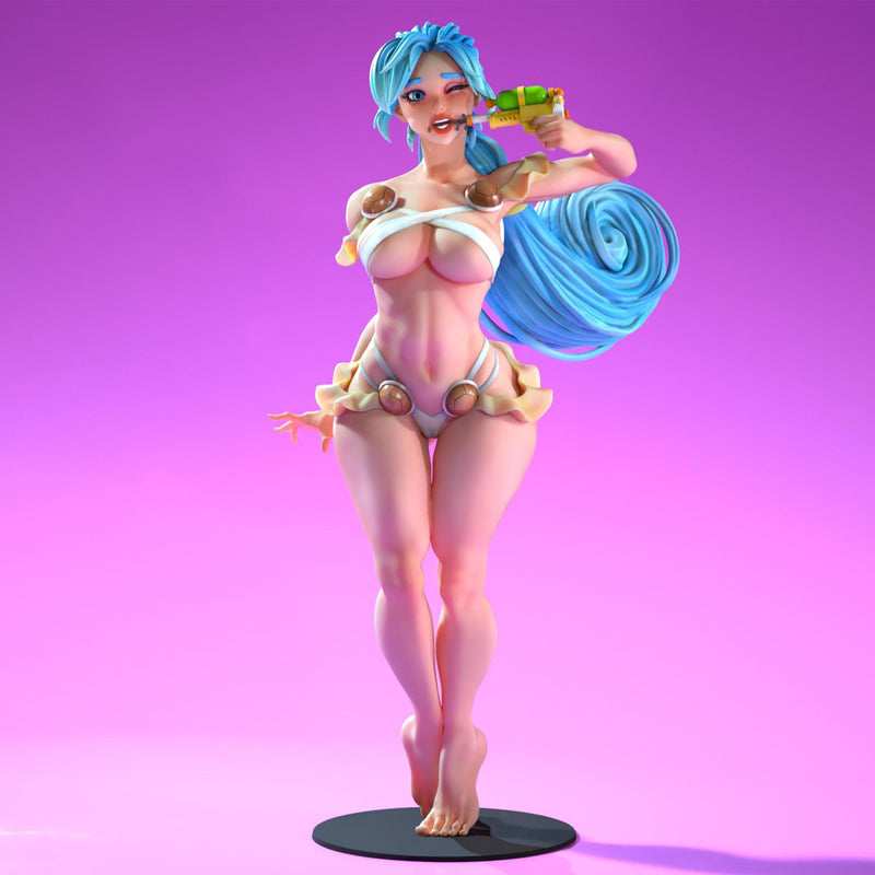 Squirtaline - Sexy Pin-Up Fan Art - 3D Printed Miniature Figure - 32mm / 75mm / 170mm Scale - Garage Kit