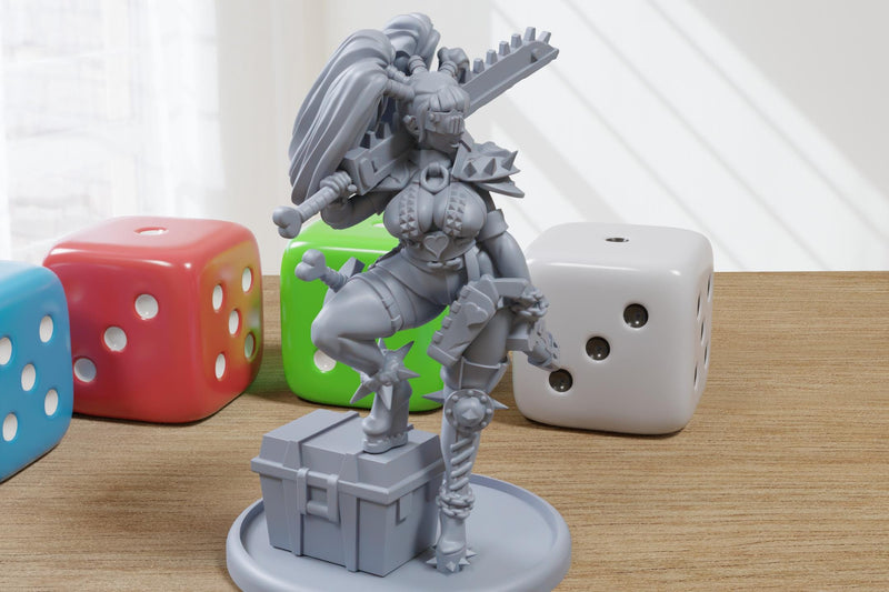 Mad Madge Sexy Pin-Up - 3D Printed Minifigure for Fantasy Miniature Tabletop Games DND, Frostgrave 28mm / 32mm / 75mm