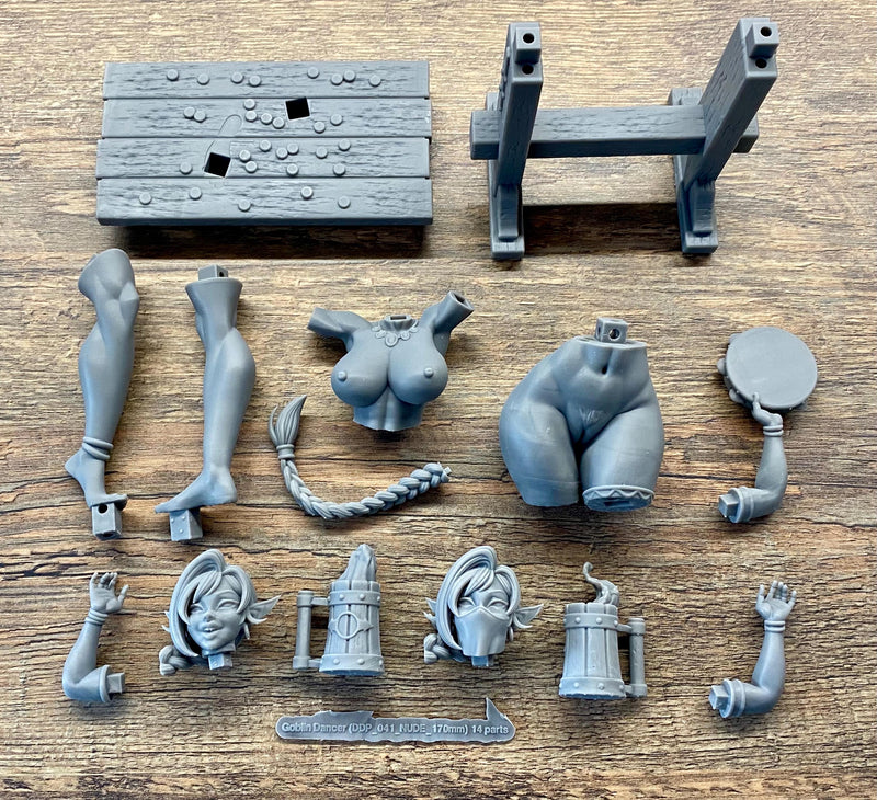 Goblin Dancer - Sexy Pin-Up Fan Art - 3D Printed Miniature Figure - 32mm / 75mm / 170mm Scale - Garage Kit
