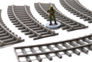 3D Printed 28mm Train Tracks for Wargaming – Curved or Straight Set of 6 | Miniature Terrain