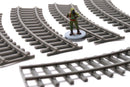 3D Printed 28mm Train Tracks for Wargaming – Curved or Straight Set of 6 | Miniature Terrain