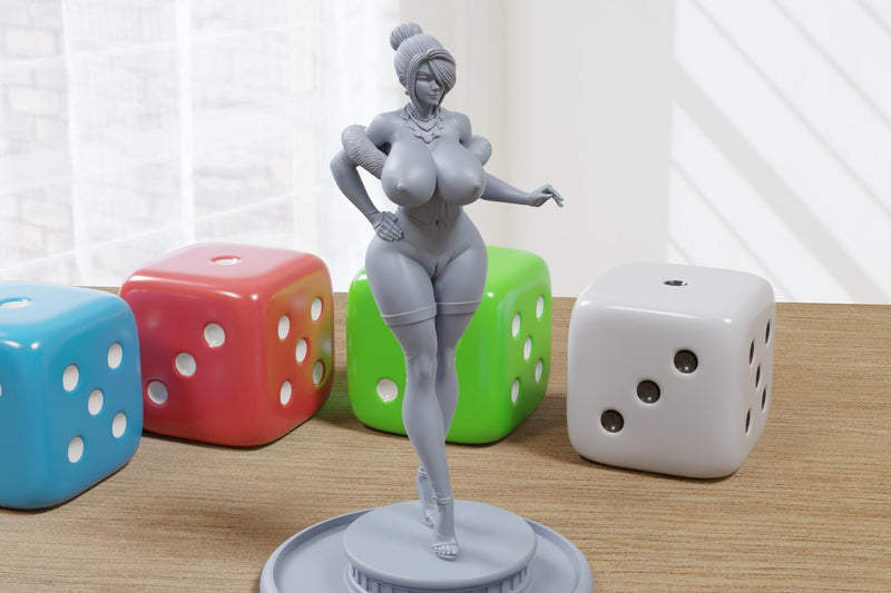 Lulu the Velvet Duchess - Sexy Pin-Up Fan Art - 3D Printed Miniature Figure - 32mm / 75mm / 170mm Scale - Garage Kit