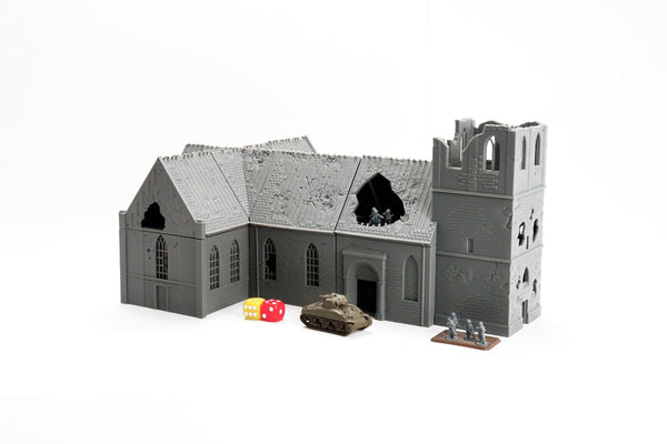 Oosterbeek Old Church - WW2 Intact or Damaged - 3D Printed Miniature Wargaming Terrain 28mm / 20mm / 15mm Scale