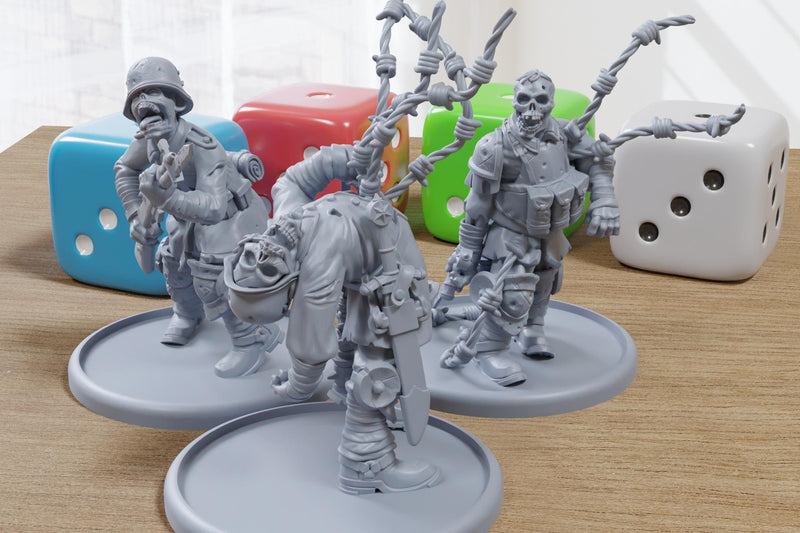 Heretic Ghouls - 28mm/32mm Scale 3D Printed Miniatures for Trench Warfare Darkgrim Miniature Tabletop Wargames