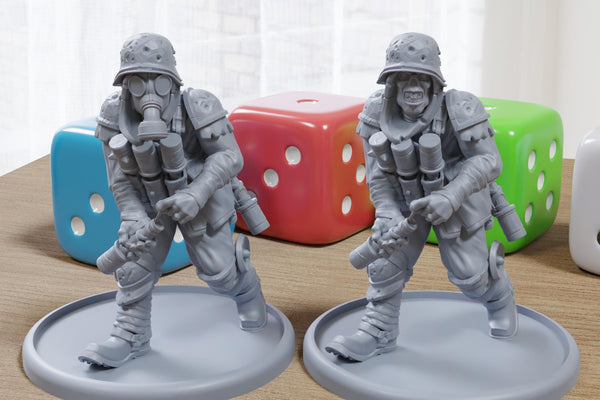 Heretic Grenadiers - 28mm/32mm Scale 3D Printed Miniatures for Trench Warfare Darkgrim Miniature Tabletop Wargames