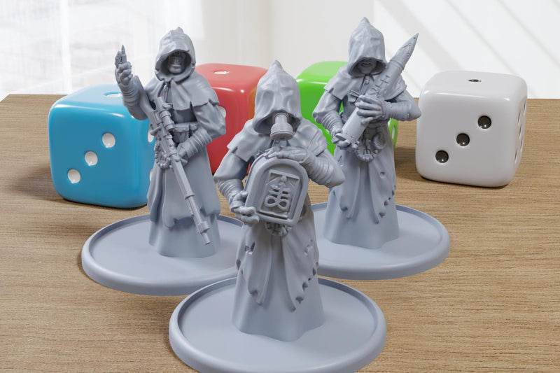 Heretic Corrupted Monks - 28mm/32mm Scale 3D Printed Miniatures for Trench Warfare Darkgrim Miniature Tabletop Wargames