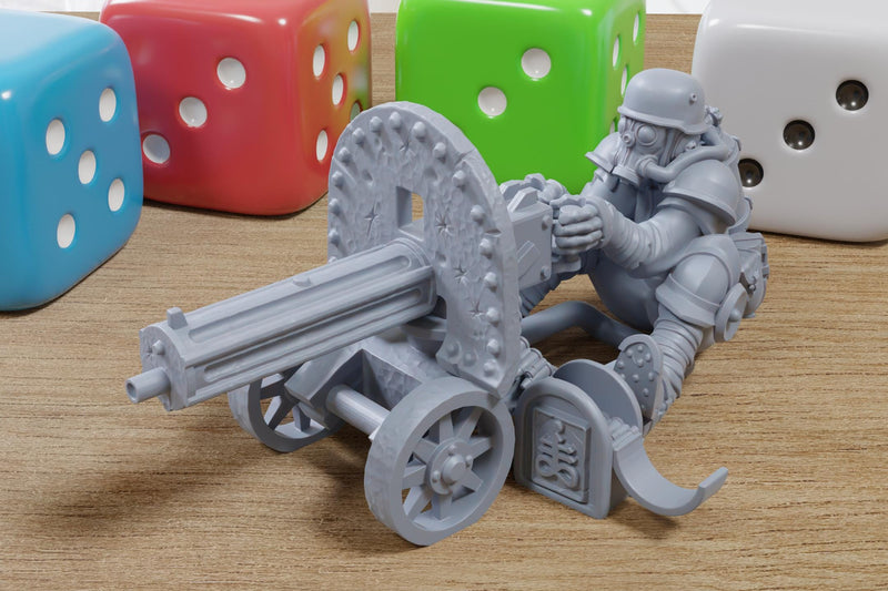 Heretic MG Marine - 28mm/32mm Scale 3D Printed Miniatures for Trench Warfare Darkgrim Miniature Tabletop Wargames