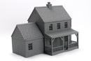 American Suburban House DS-02 with Garage - 3D Printed Miniature Wargaming Terrain