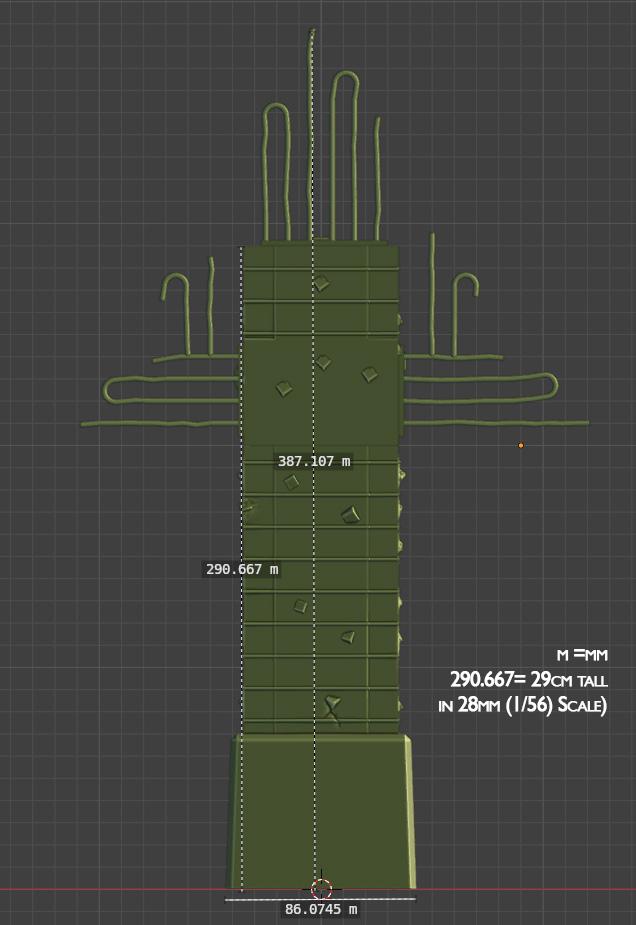 Concrete Megastructure Cross – Brutalist 3D Printed Wargaming Terrain 32mm / 28mm