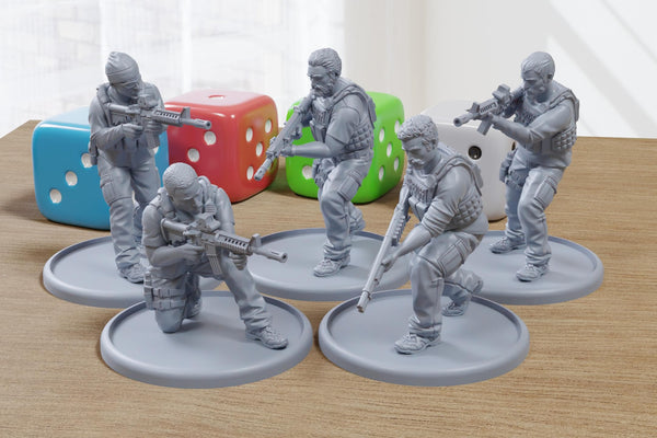 Elite Unit Sheriffs Dept - 3D Printed Miniature Wargames Minifigures - 28mm / 32mm Scale