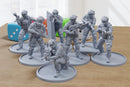 SWAT Team - 3D Printed Miniature Wargames Minifigures - 28mm / 32mm Scale